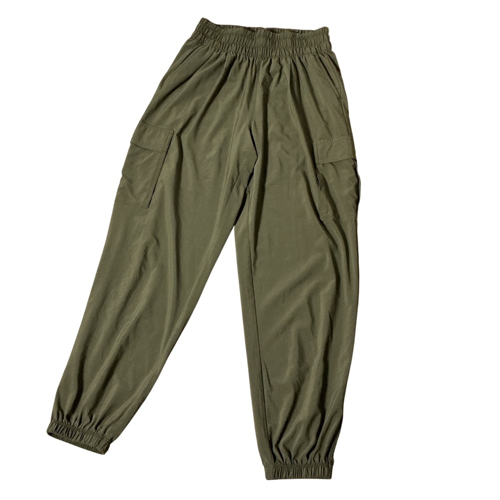 Vuori Miles Ankle Cargo Pants Womens XS Olive Green Smocked Joggers VW4056